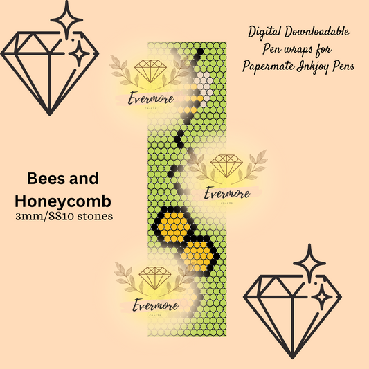 Bee & Honeycomb Pen Template - Digital Download