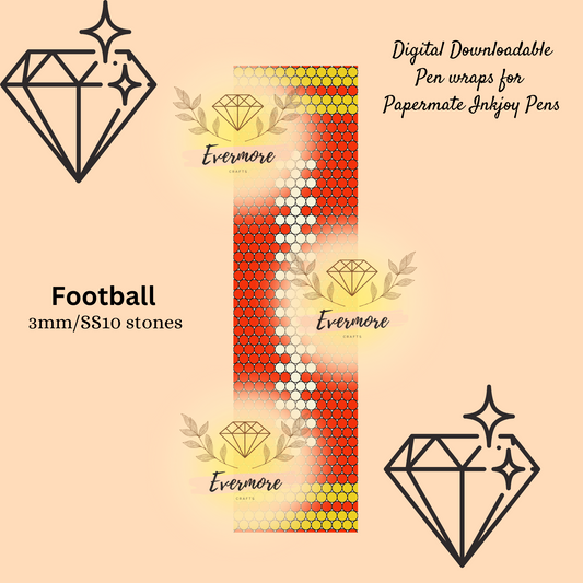 Red and Yellow Football Pen Template - Digital Download