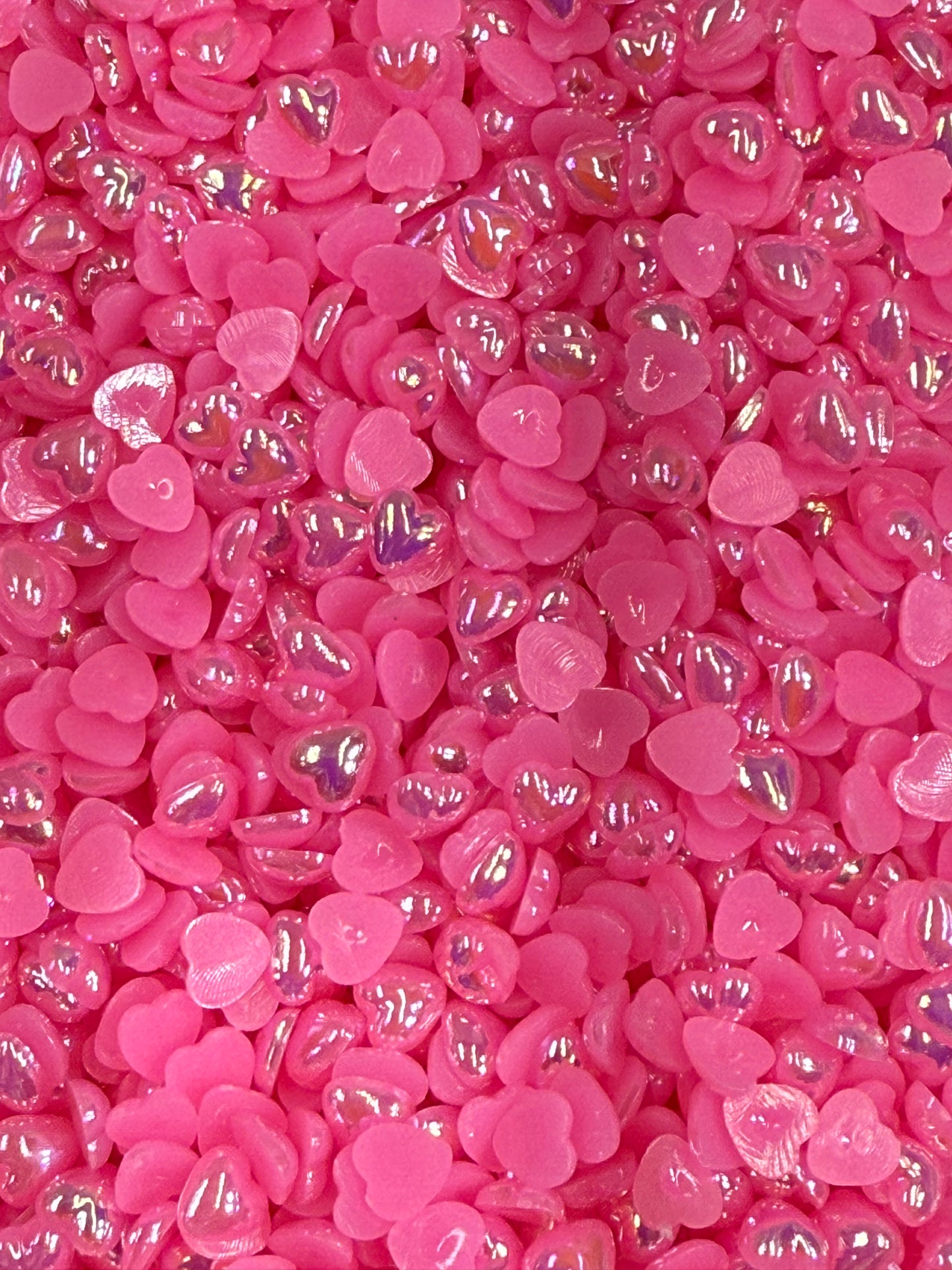 Dark Pink AB Heart Pearl