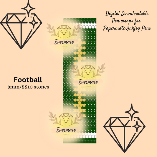 Green & Yellow Football Pen Template - Digital Download