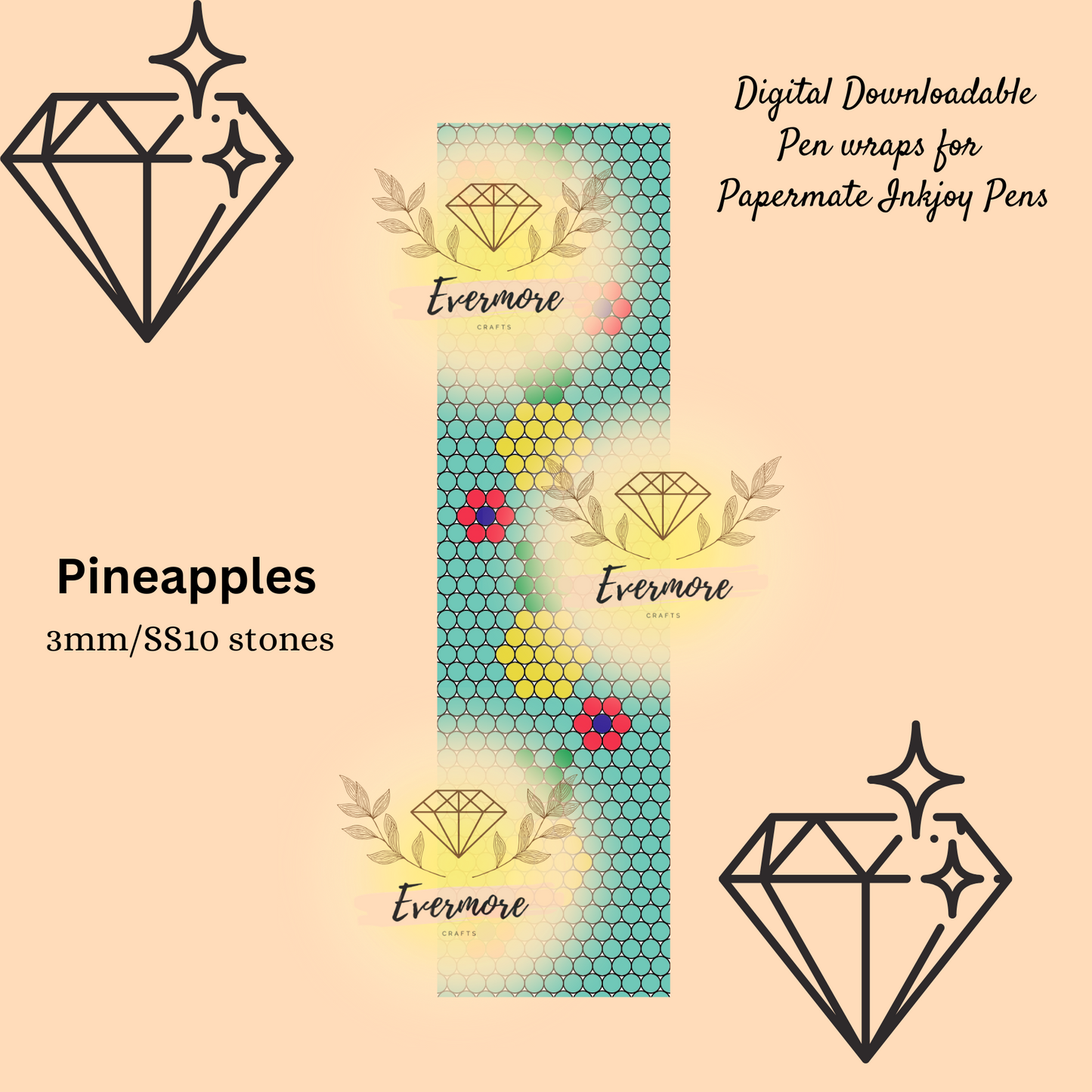 Pineapple Pen Template - Digital Download