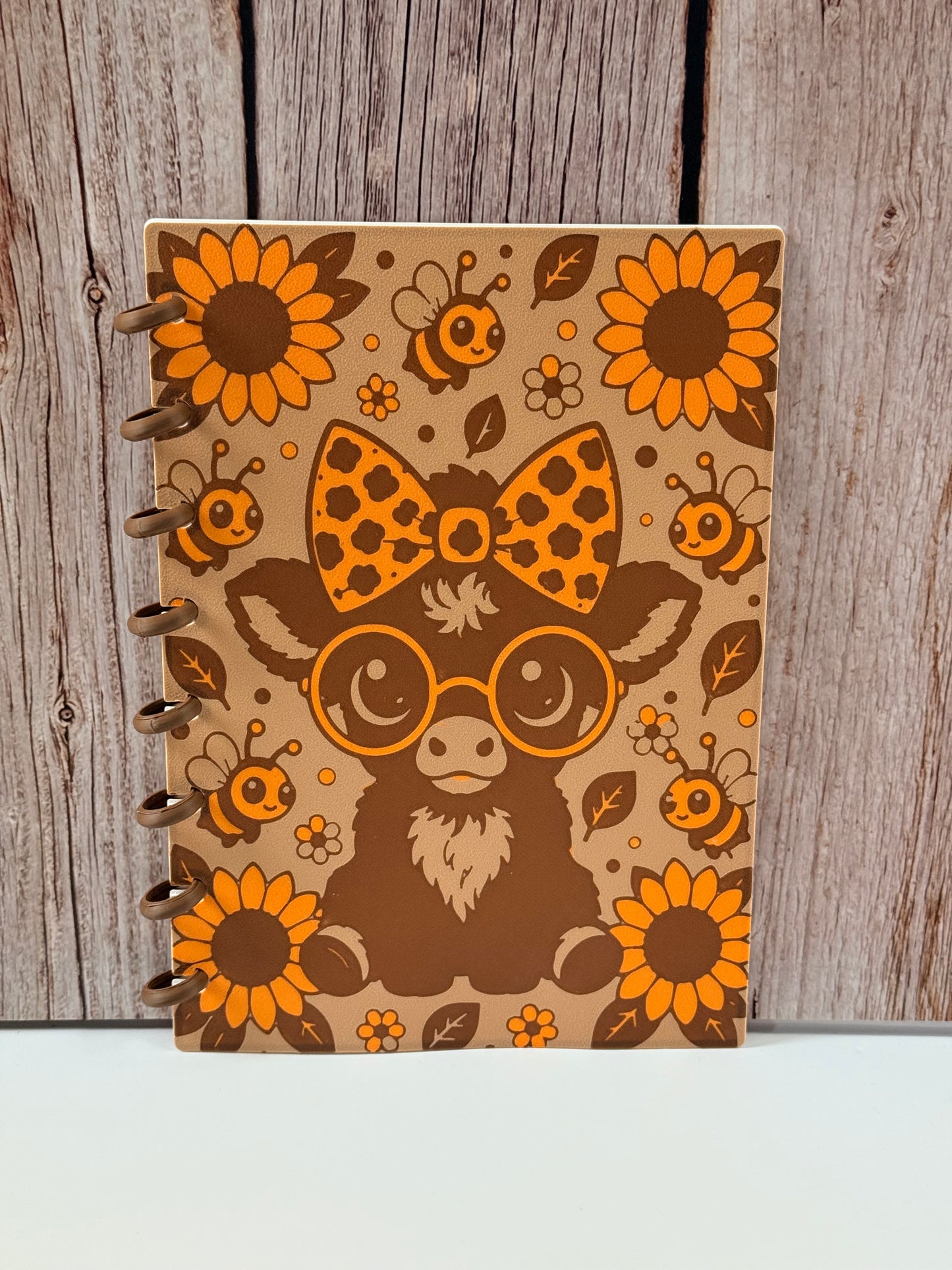Cow and Sunflower 3D Printed Notebook