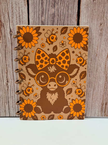 Cow and Sunflower 3D Printed Notebook