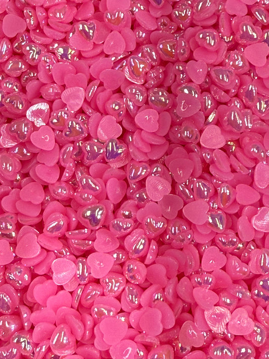 Dark Pink AB Heart Pearl