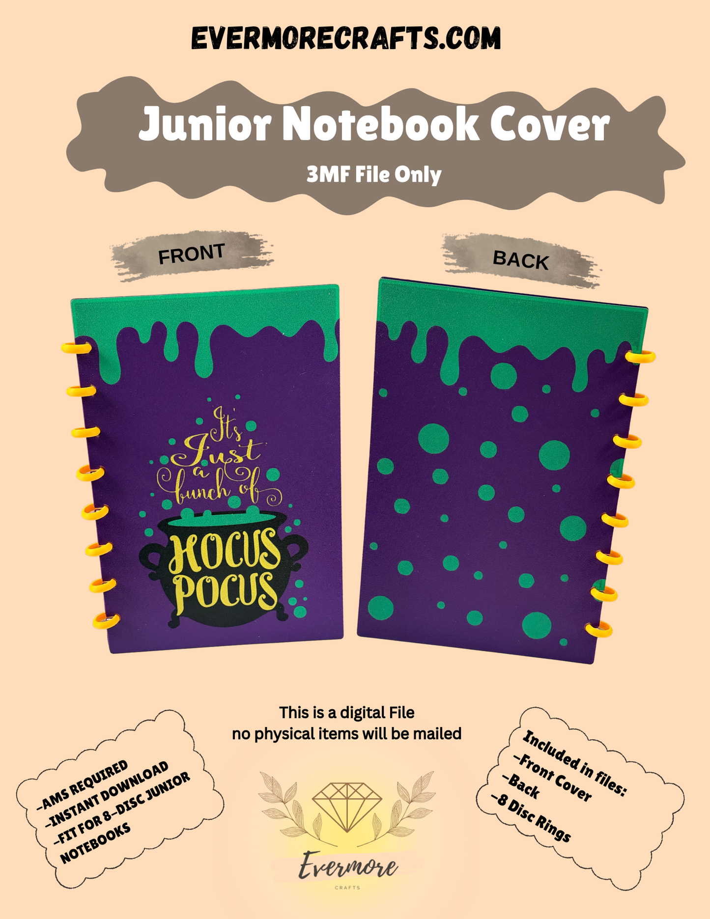 Hocus Pocus Notebook 3MF File