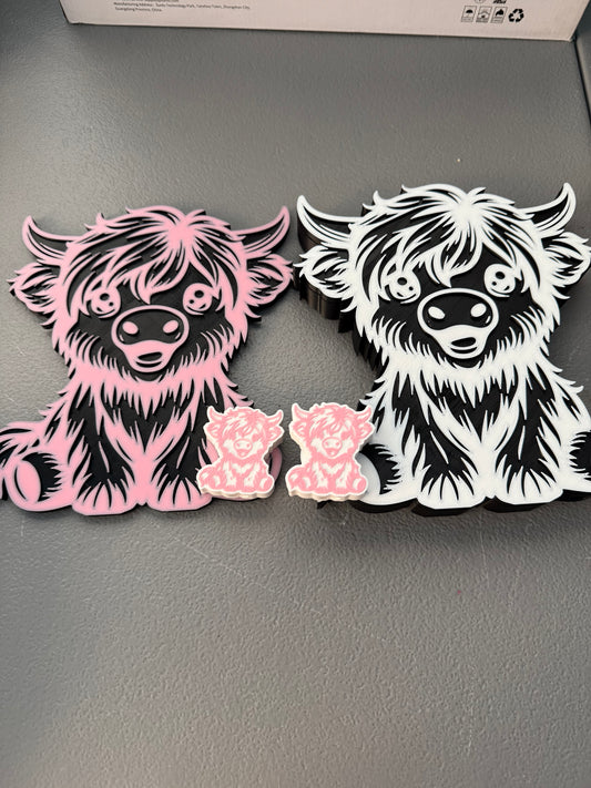 Highland Cow Rhinestone Tray with Lid