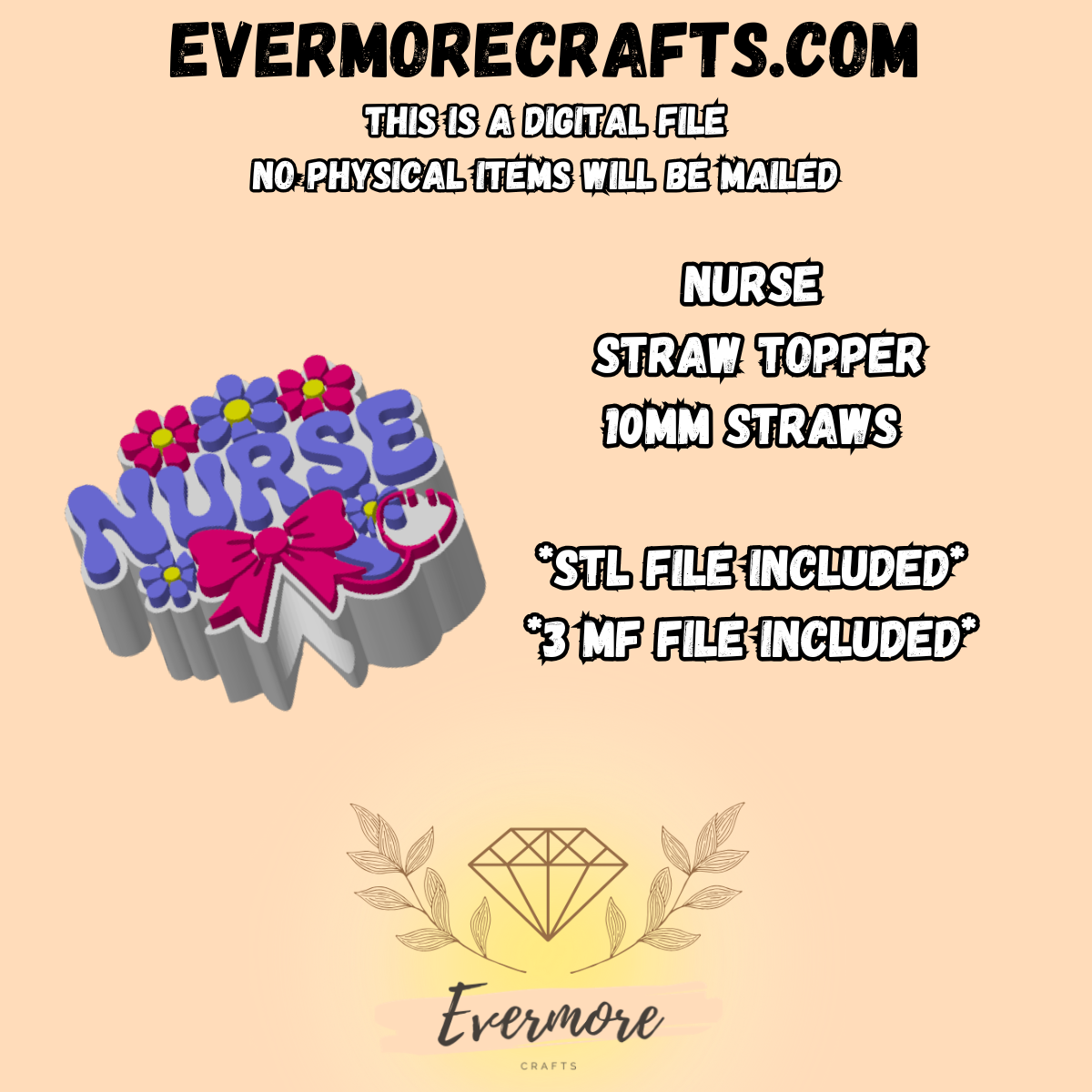 Nurse Straw Topper STL