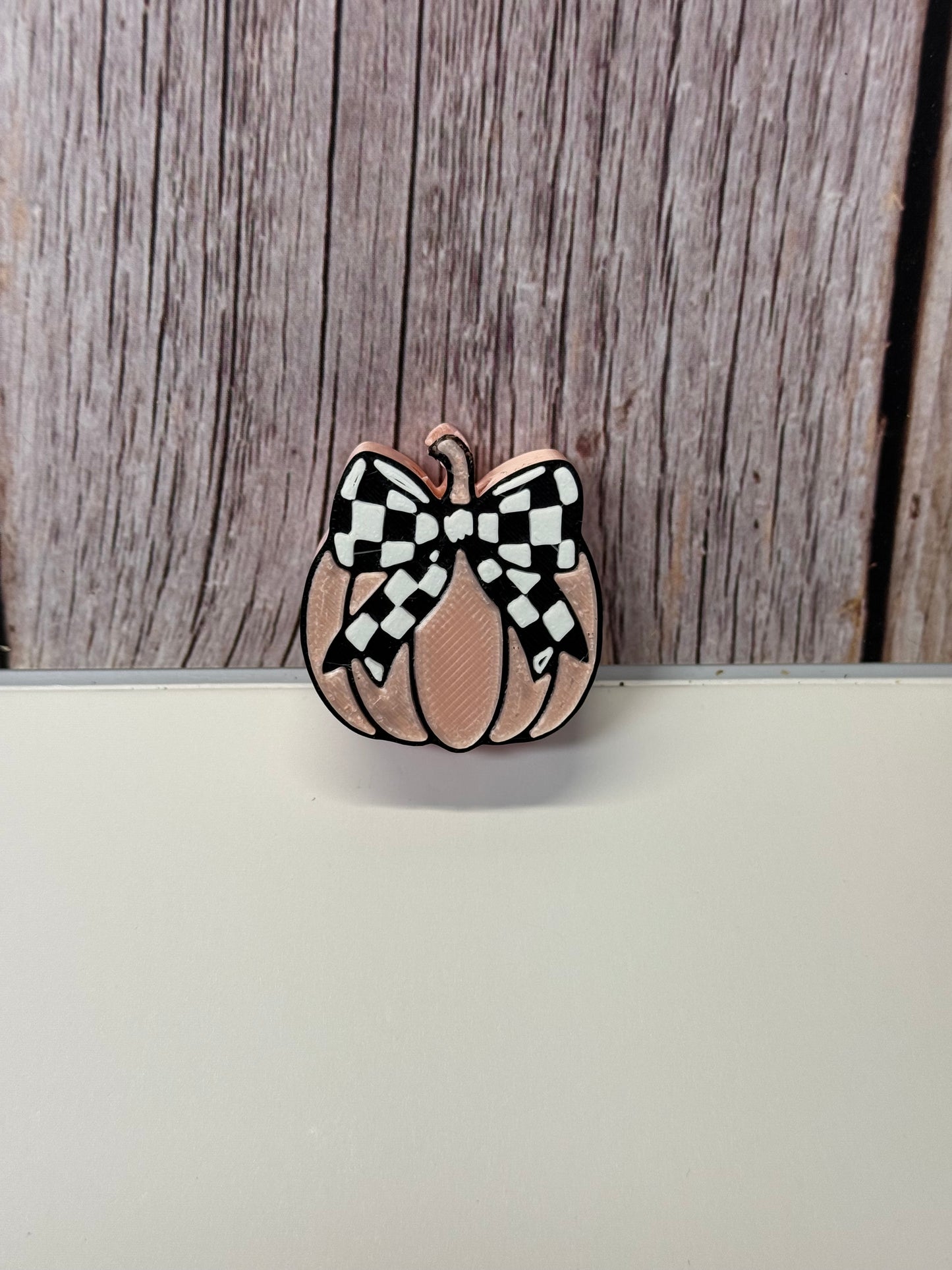 Pink Pumpkin Straw Topper