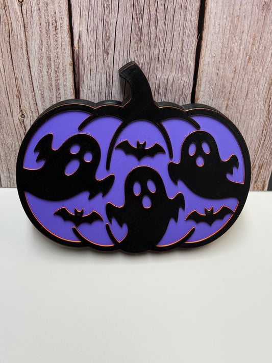 Pumpkin Ghost Tray with Lid